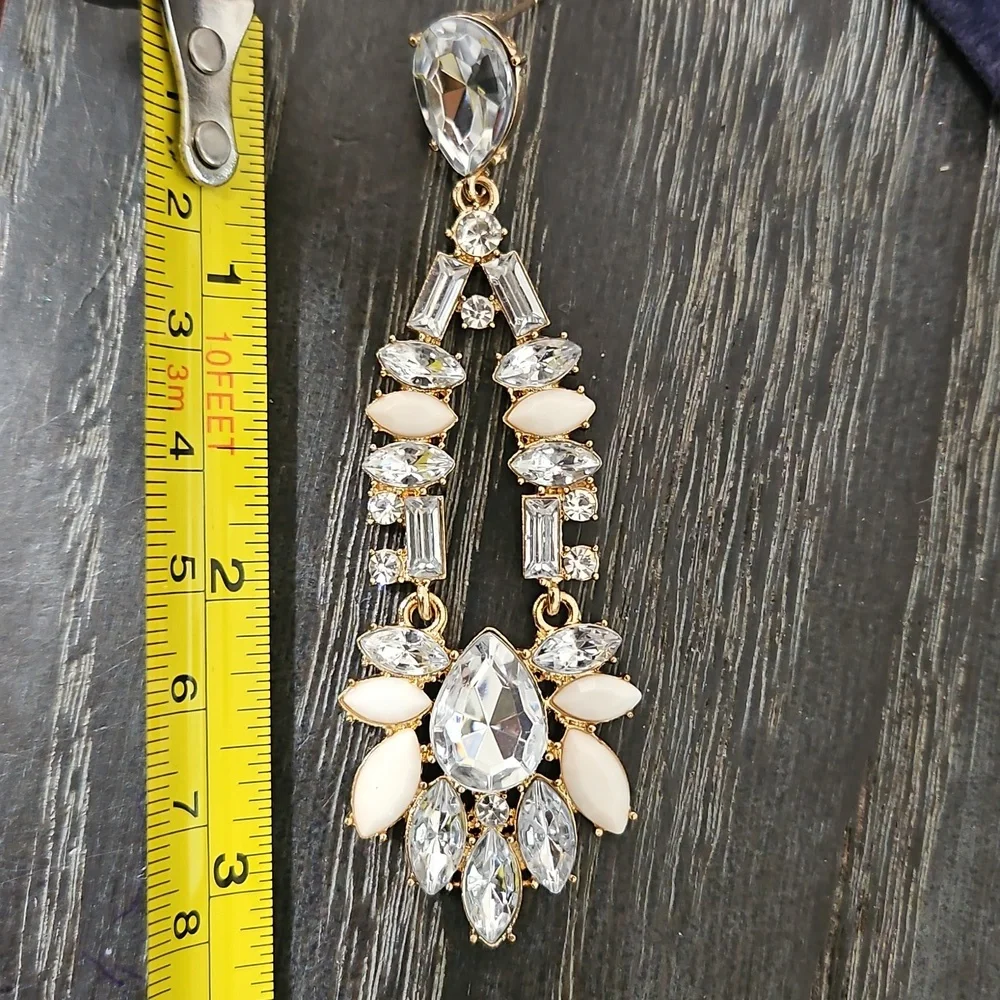 J. Crew Gold and Cream Chandelier Earrings - Picture 3 of 3